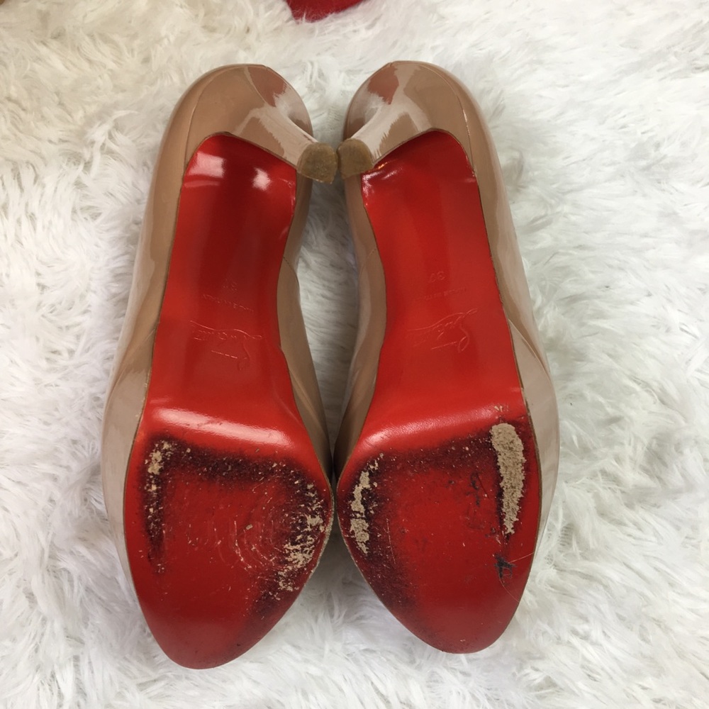 Christian Louboutin Bianca 140 Nude Patent 37 - Picture 7 of 8
